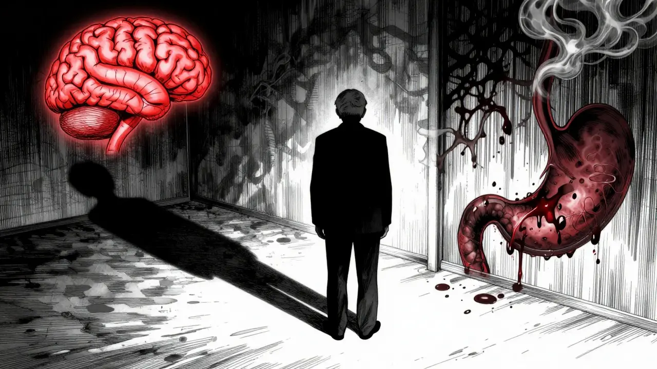 Dark manga silhouette showing internal bleeding risks